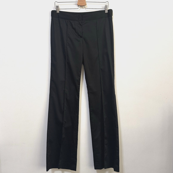BCBGMaxazria Wendy Bell Bottom Pants 8 TALL Black Slacks 32x34 Career NEW - Picture 1 of 8